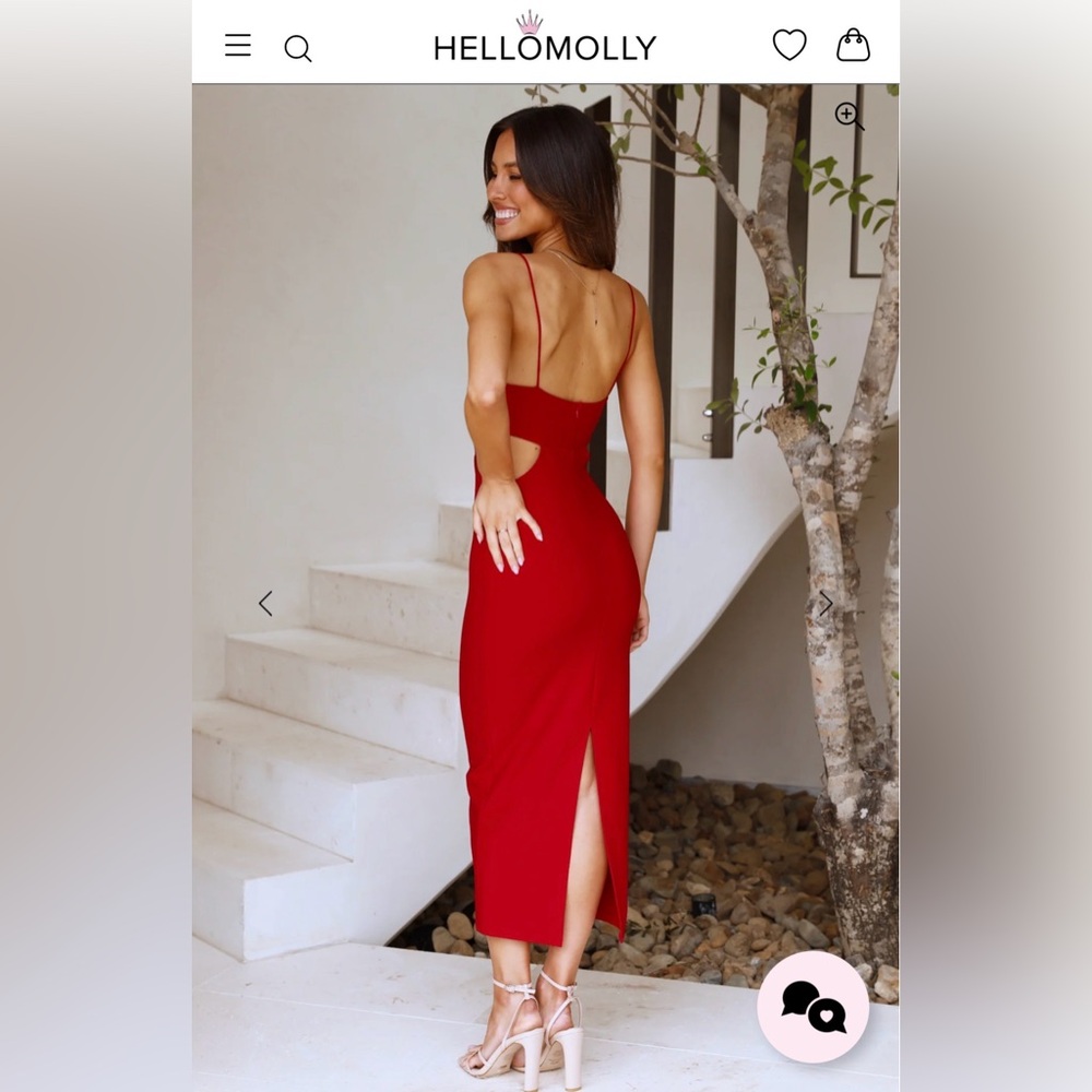Hello Molly Striking Red Backless Dress - Picture 3 of 7